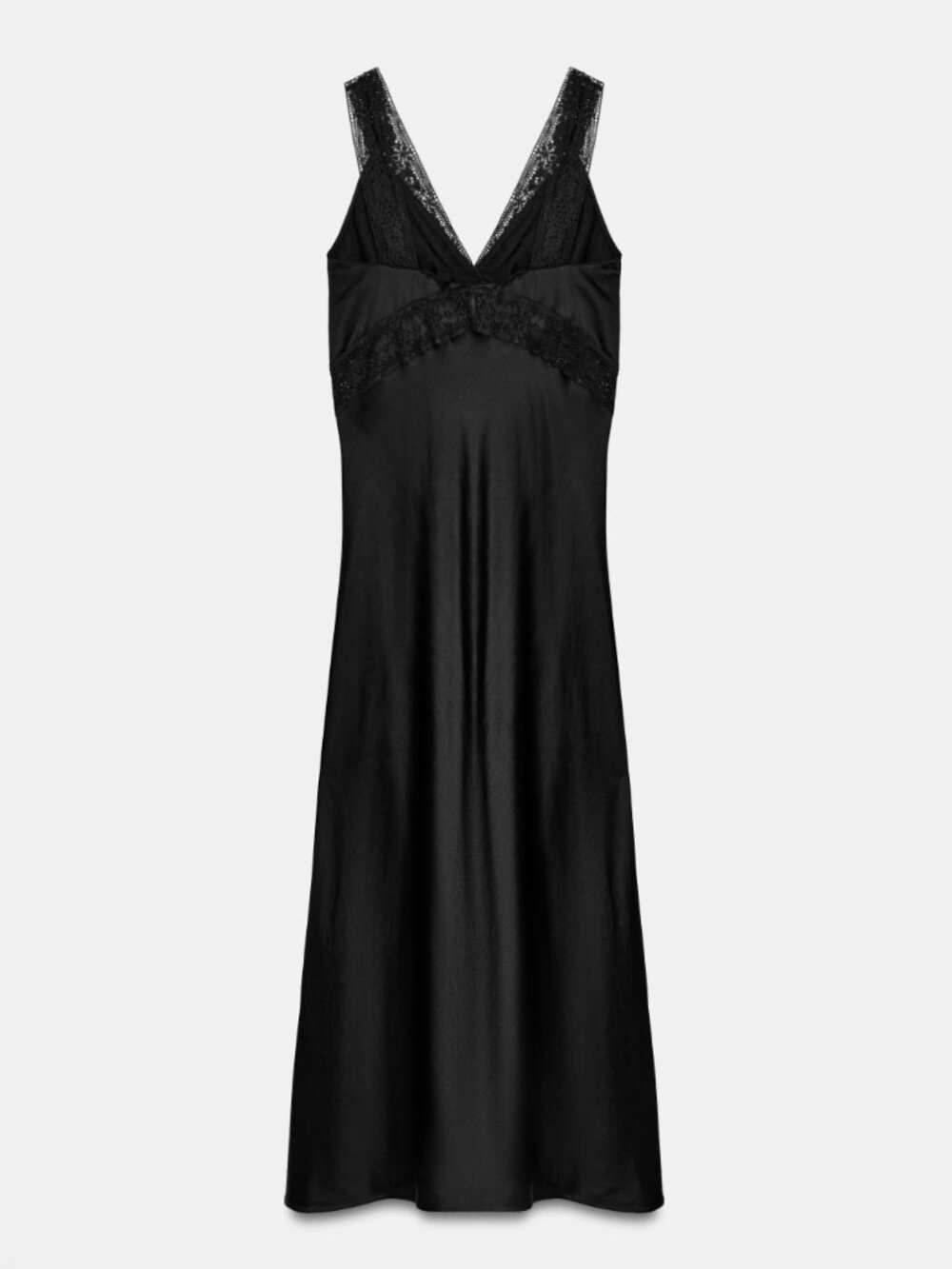 Zara ZW Collection Satin Lace Trim Maxi Slip Dress